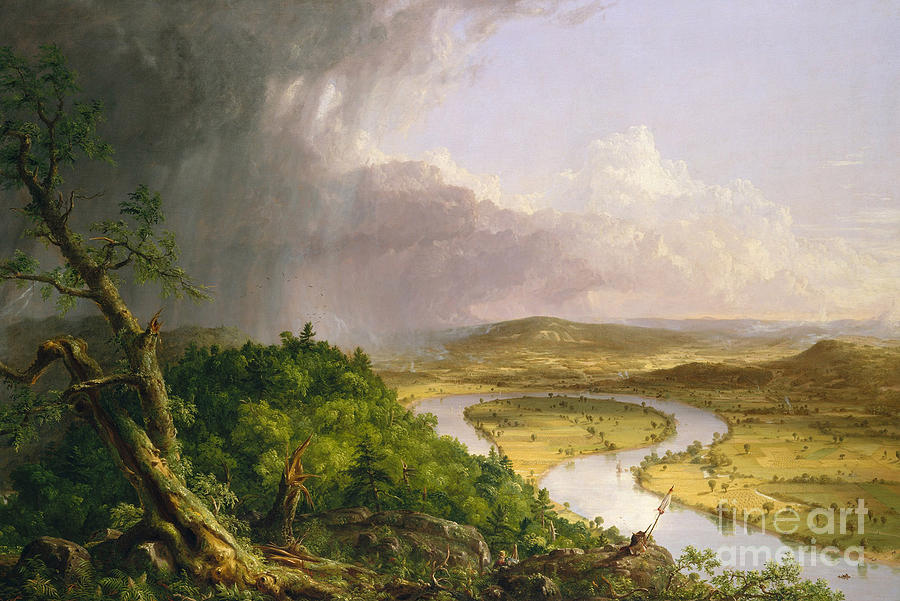 Thomas Cole Painting - View from Mount Holyoke, Northampton, Massachusetts, after a Thunderstorm The Oxbow, 1836 by Thomas Cole