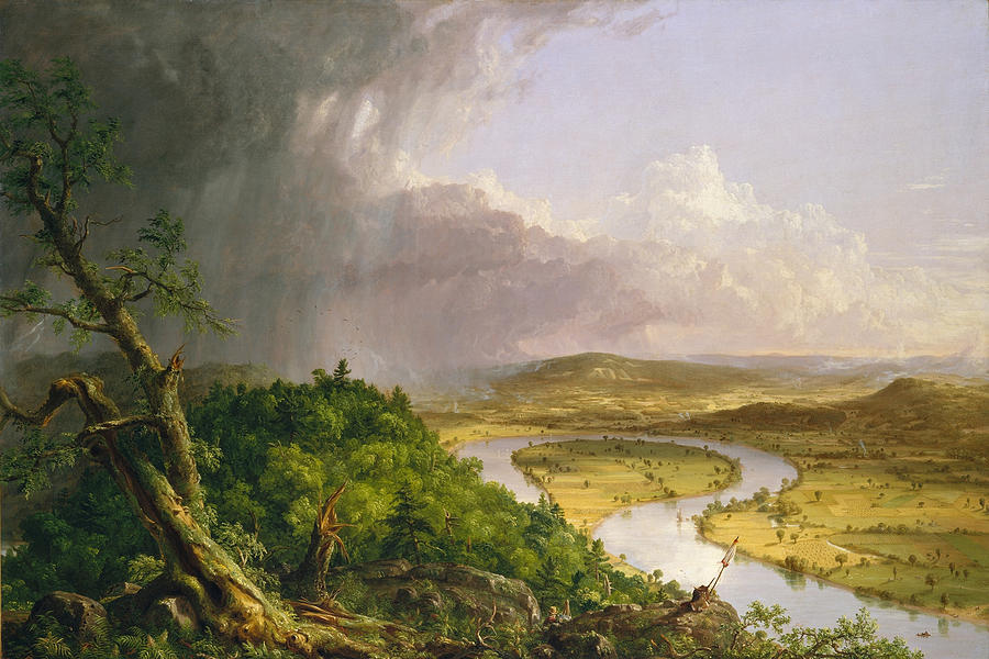 View from Mount Holyoke Northampton Massachusetts after a Thunderstorm. The Oxbow Painting by Thomas Cole