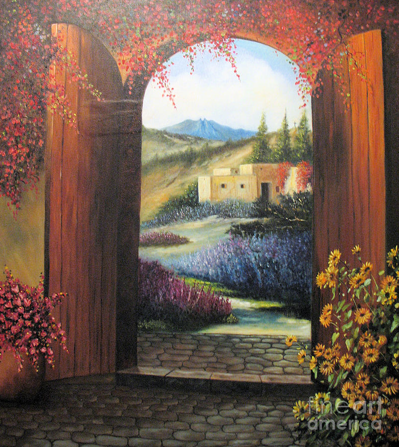 View from my patio Painting by Sonia Flores Ruiz