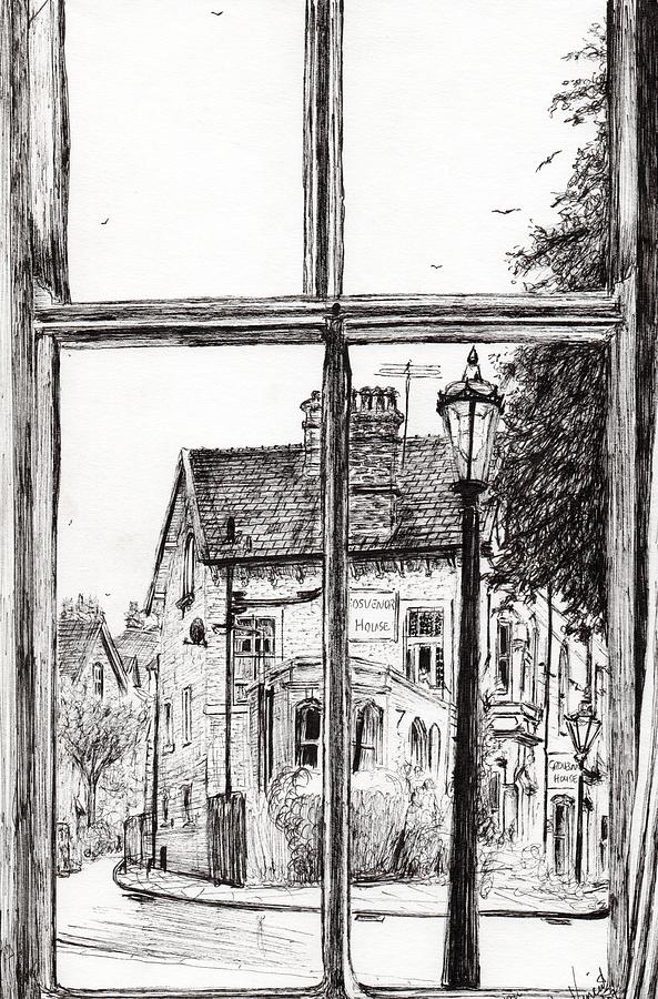 View from Old Hall Hotel Drawing by Vincent Alexander Booth