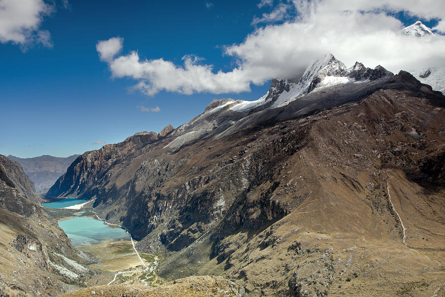 View from Portachuelo Pass with Llanganuco Lakes Photograph by Aivar Mikko