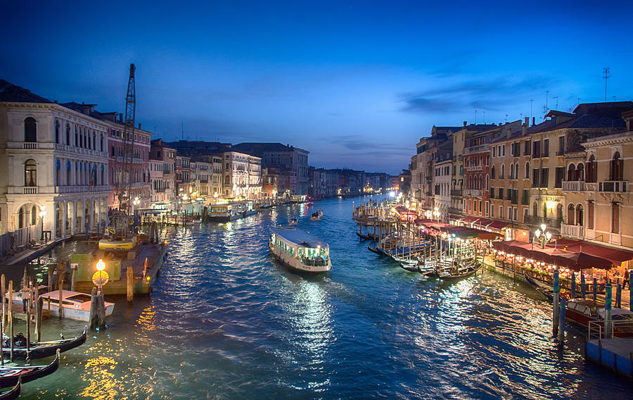 View from Rialto Bridge in Venice Photograph by Bert Peake