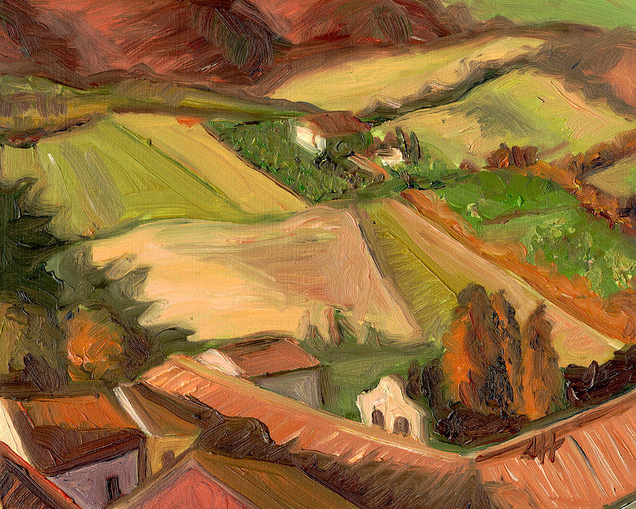 San Gimignano Painting - View from San Gimignano II by Jennie Traill Schaeffer San Gimignano Painting - View from San Gimignano II by Jennie Traill Schaeffer