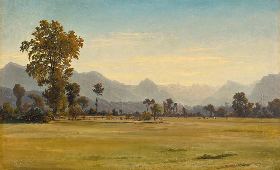 View from Schoenbuehl toward the Vitznauerstock Painting by Robert Zuend