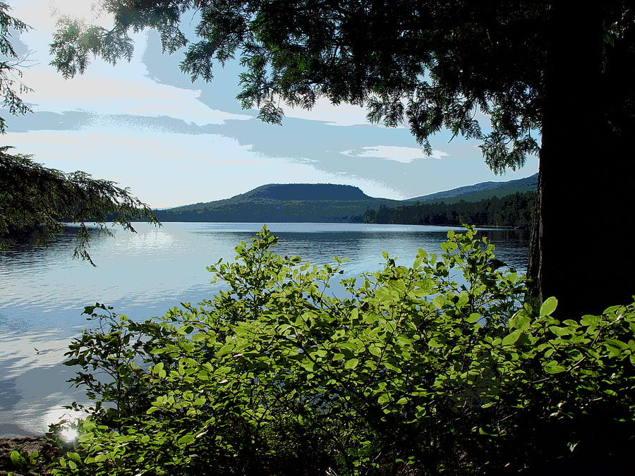 View from the beah at Christine Lake Photograph by Dorothea Abbott