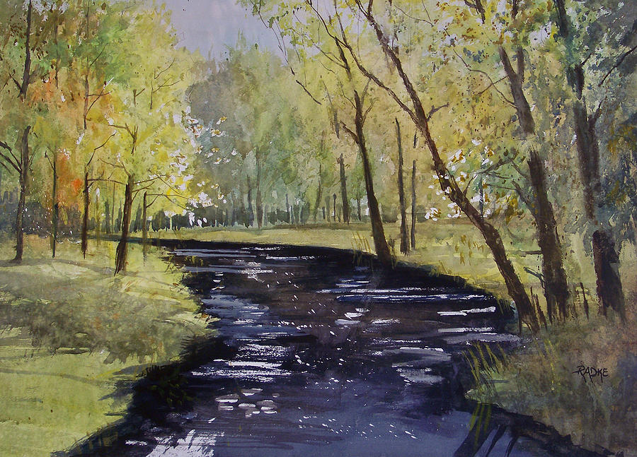 View From The Covered Bridge Painting by Ryan Radke