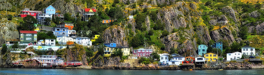 Landscape Photograph - View from the harbor St Johns Newfoundland Canada by Steve Hurt