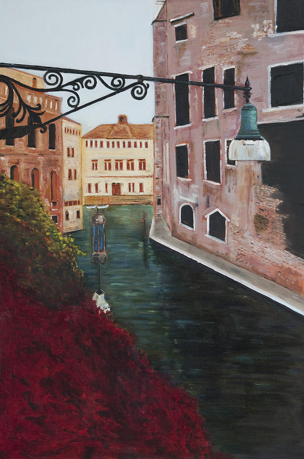 View from the Hotel Academia Venice Painting by Robert Silverton