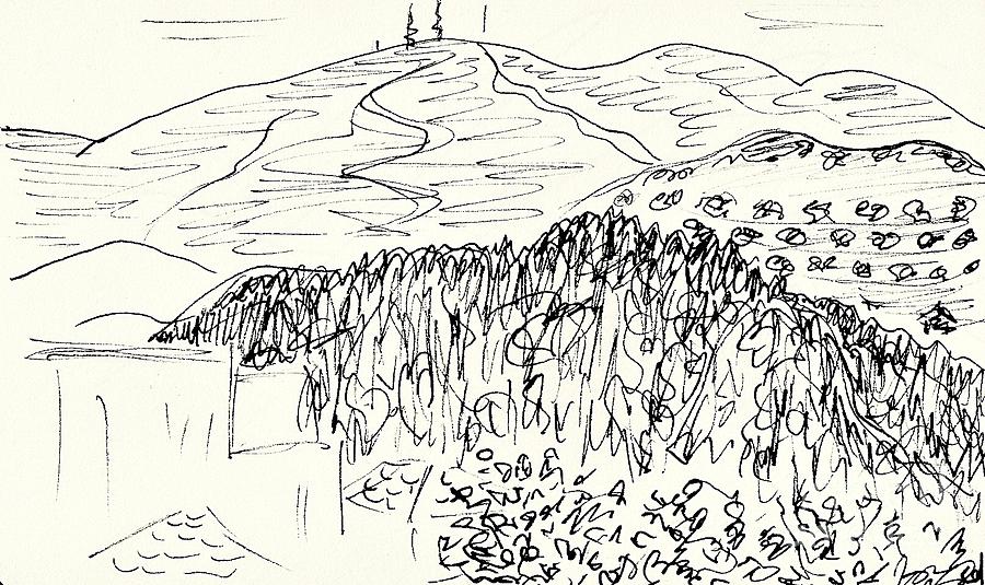 View from the hotel room in Lanjaron Drawing by Chani Demuijlder