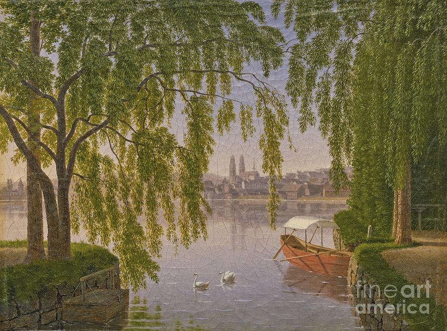 VIEW FROM the left bank the city of Zurich  Painting by Celestial Images