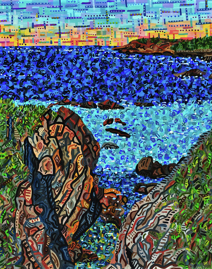 View from the Pacific Coast Highway Painting by Micah Mullen