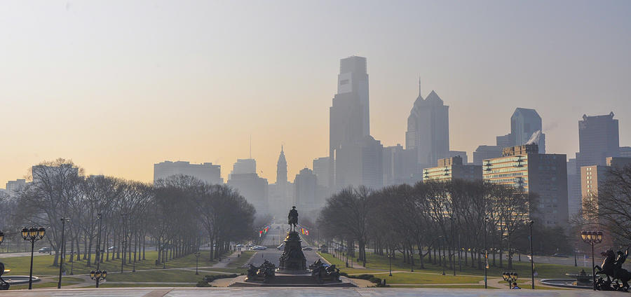 View from the Philadelphia Art Museum - Cityscape Photograph by Bill Cannon