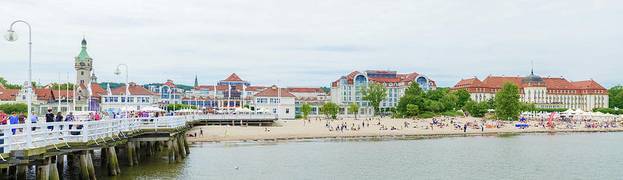 View from the pier at Sopot with summer clouds, Poland  Photograph by Marek Poplawski