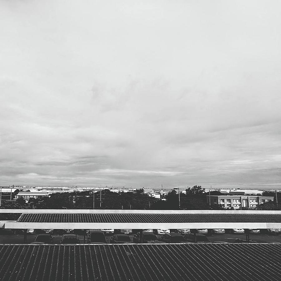 Sky Photograph - View From The Terrace Black And White by Siri