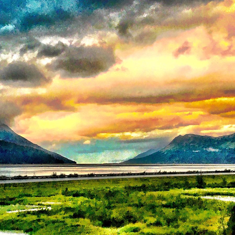 View From The Train Alaska Digital Art by Mo Barton