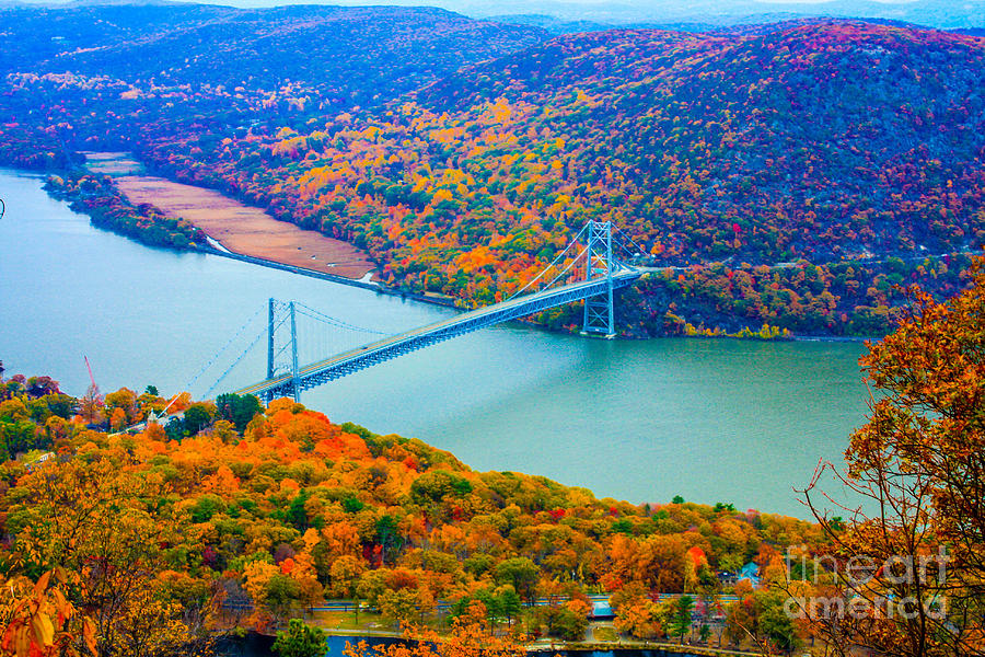 View from top of Bear Mountain of Bear Mountain Bridge Photograph by ...