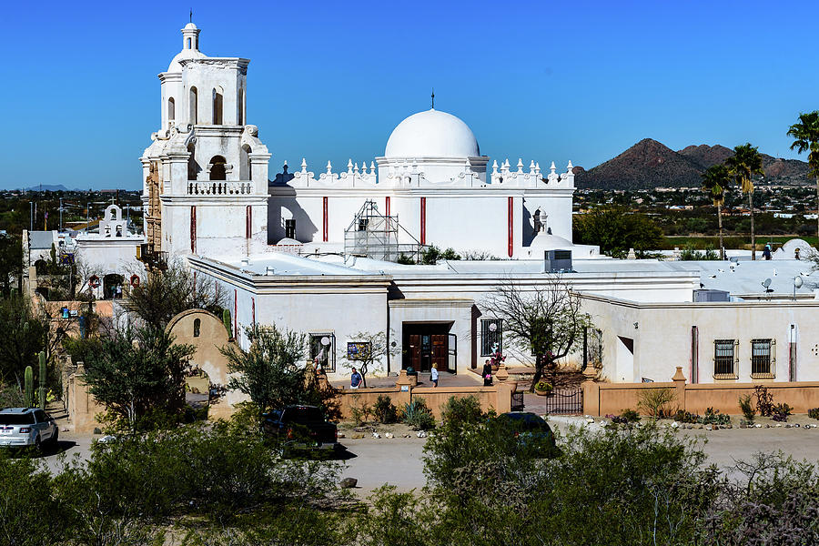 View From tThe Hill - San Xavier Mission - Tucson Arizona Photograph by ...