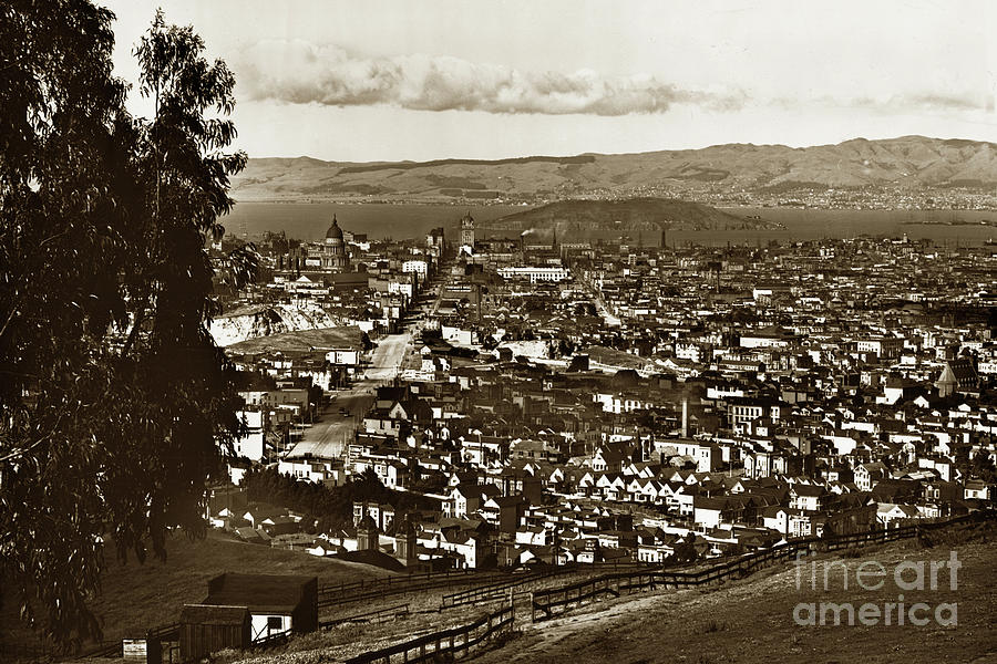 San Francisco Photograph - View from Twin Peaks Looking East down Market Street, San Francico 1902 by Monterey County Historical Society