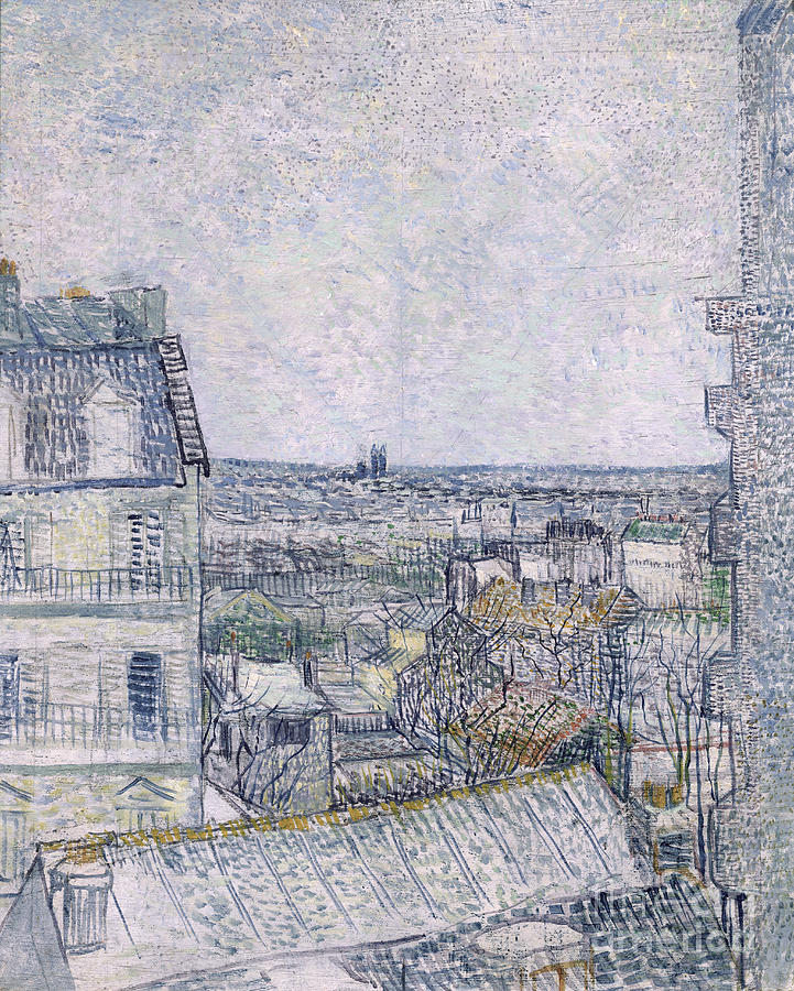 Vincent Van Gogh Painting - View from Vincents room in the Rue Lepic by Vincent van Gogh
