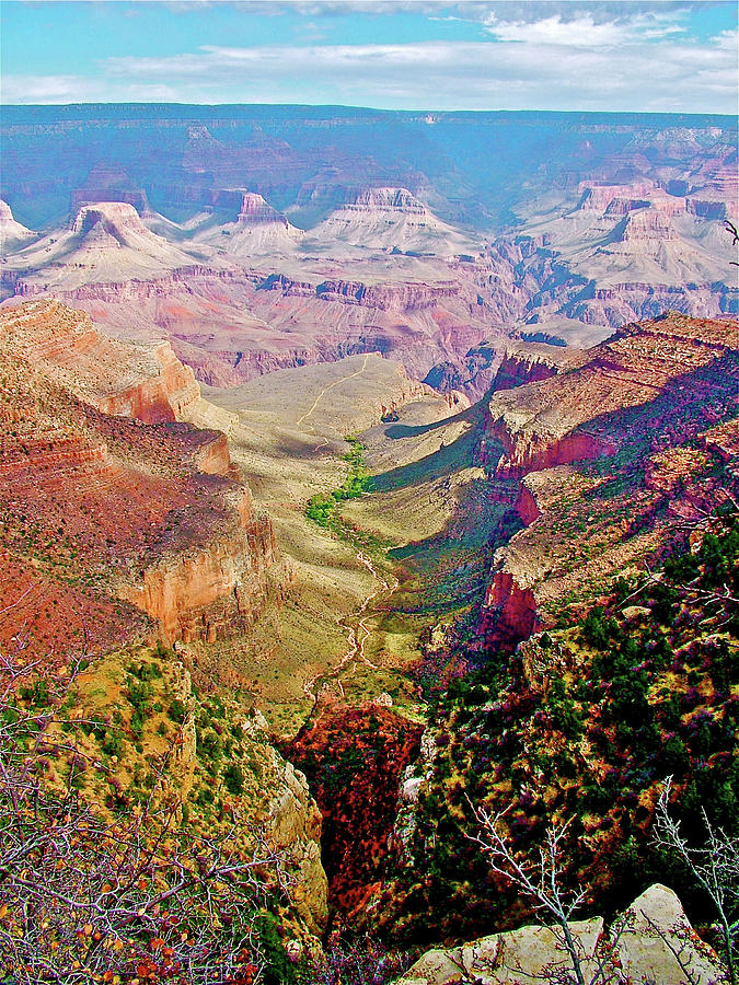 View in Front of El Tovar Hotel on South Rim of Grand Canyon National Park-Arizona Photograph by Ruth Hager