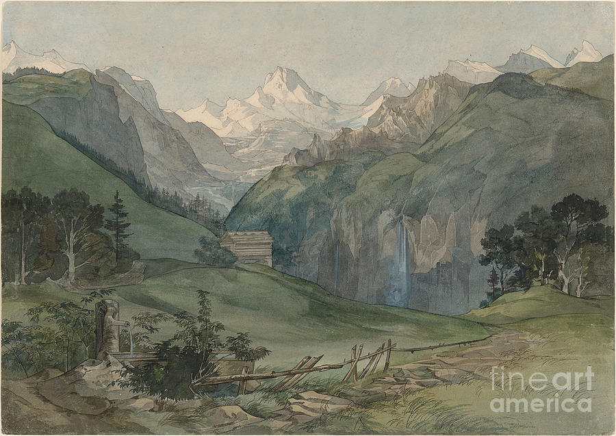 View in the Alps Painting by Celestial Images