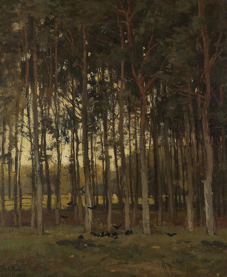 View in the Woods, Theophile de Bock, c. 1870 - c. 1904 Painting by Celestial Images