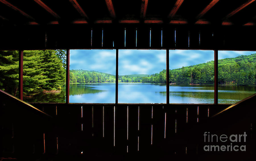 Mountain Photograph - View Inside Covered Bridge by Jeanne OConnor