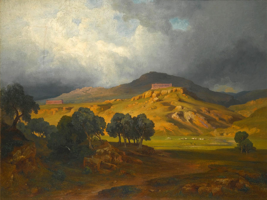 View of Agrigento in Sicily Painting by Bernhard Fries