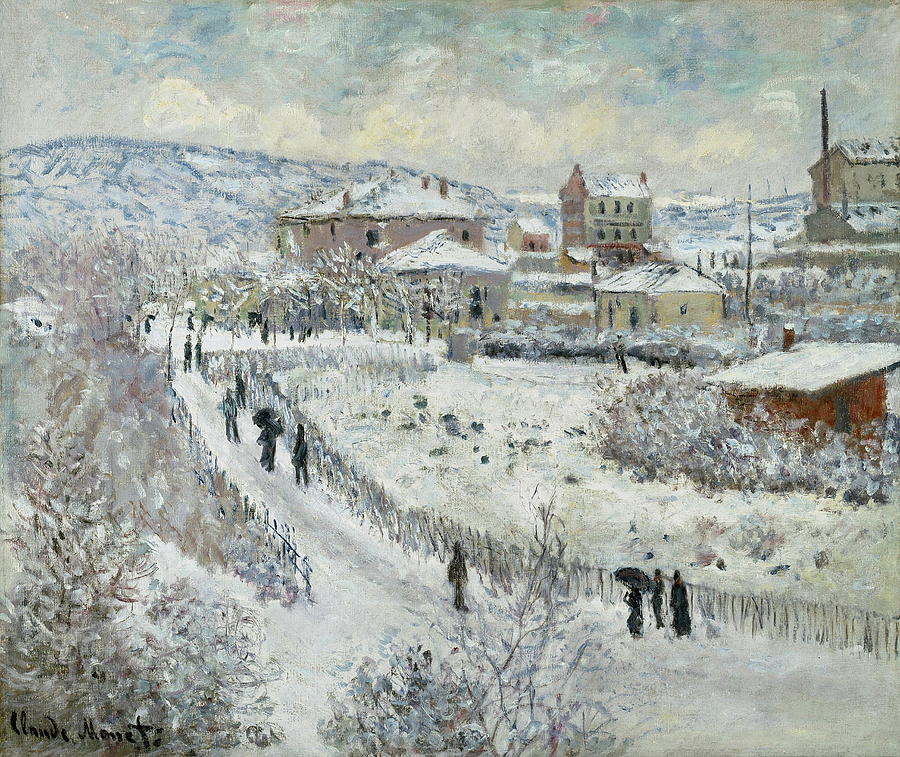 Claude Monet Painting - View Of Argenteuil In The Snow   by Claude Monet