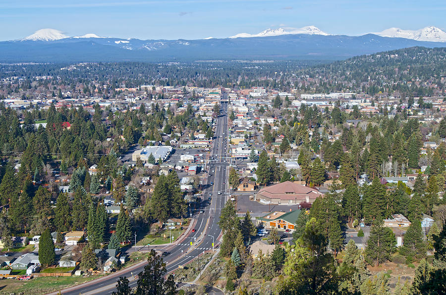 View of Bend, Oregon from Pilot Butte State Scenic Viewpoint Photograph ...