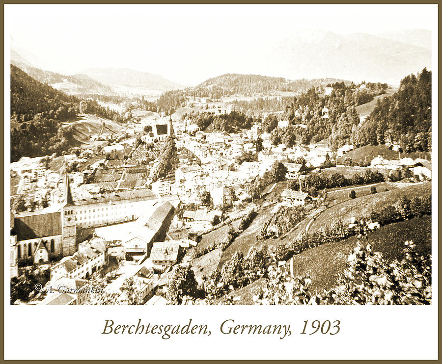 View of Berchtesgaden, Germany, 1903, Vintage Photograph Photograph by A Macarthur Gurmankin