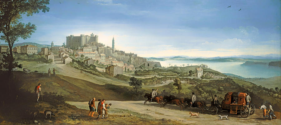 Vintage Painting - View Of Bracciano by Mountain Dreams