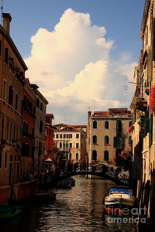 Bridge Photograph - View of Canal in Venice by Michael Henderson