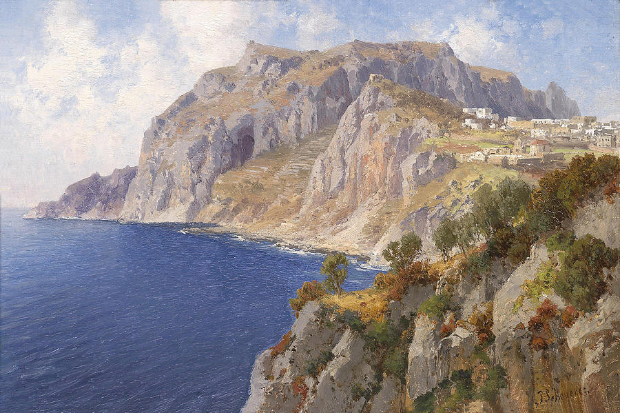 View of Capri Painting by Joseph Schoyerer