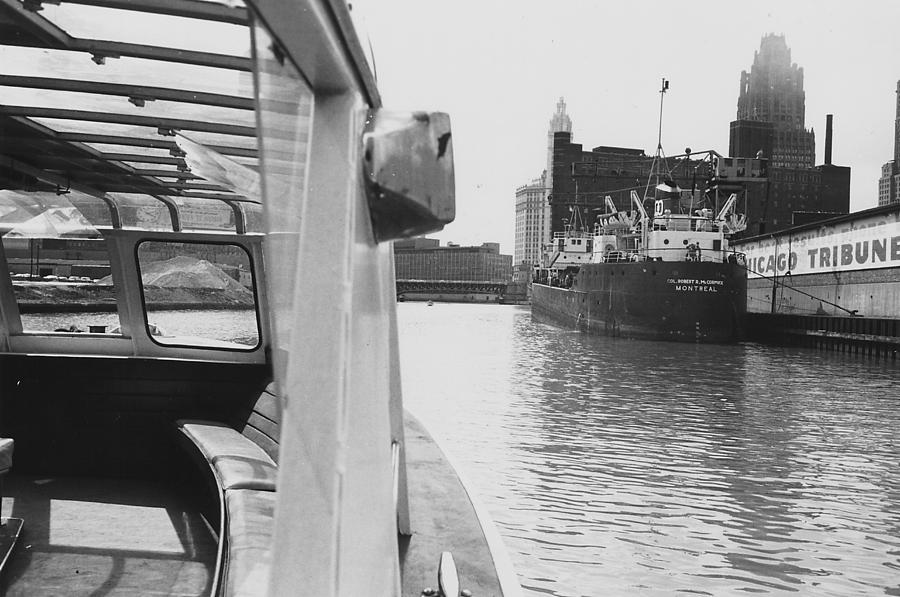 View of Chicago Tribune From Water - 1962 Photograph by Chicago and North Western Historical Society