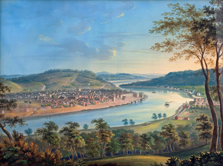 View of Cincinnati From Covington Painting by John Caspar Wild