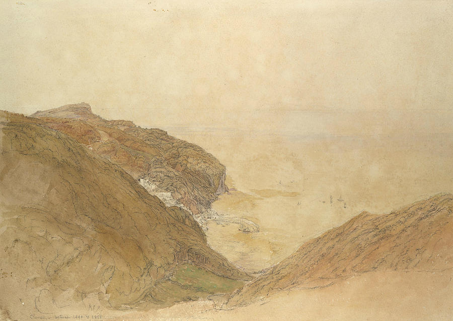 View of Clovelly, Devon Drawing by Samuel Palmer