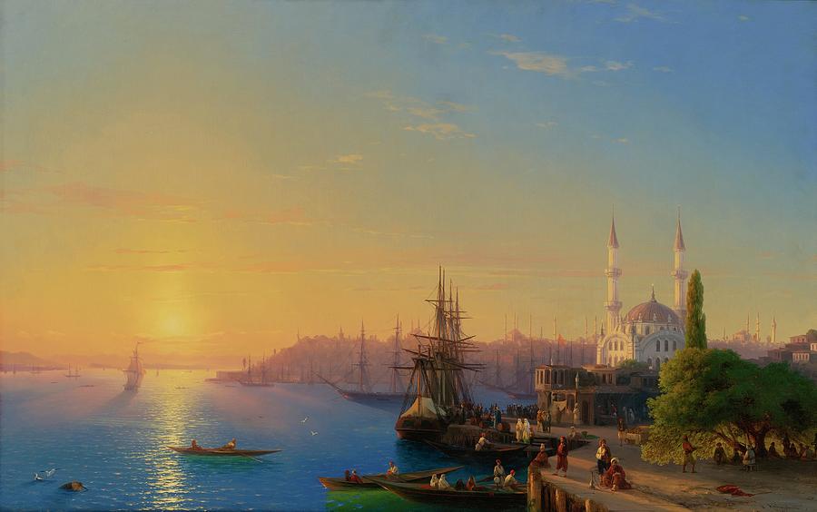 View Of Constantinople And The Bosphorus #1 Painting by Ivan Konstantinovich Aivazovsky