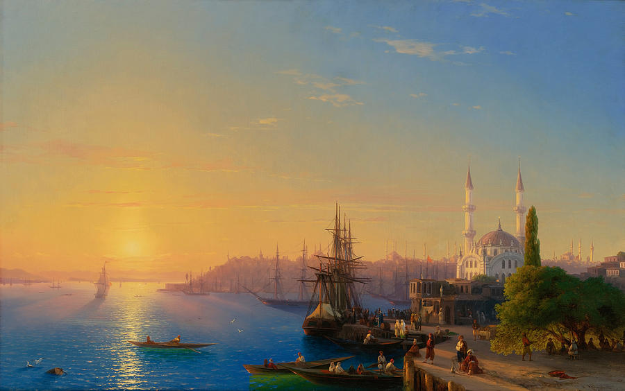View of Constantinople and the Bosphorus Painting by Ivan Konstantinovich Aivazovsky