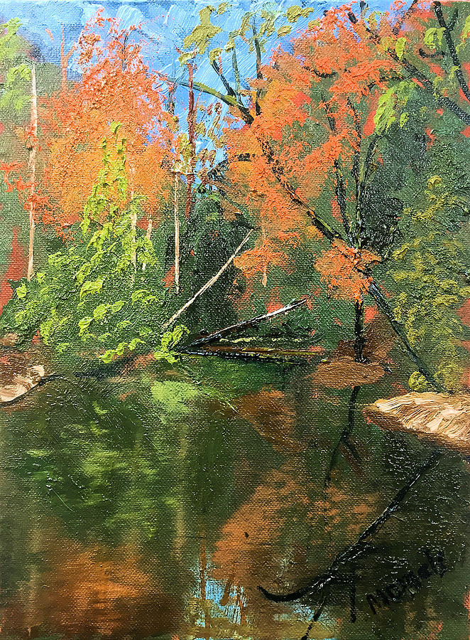 View of Creek from Lake Huron Painting by Michael Daniels