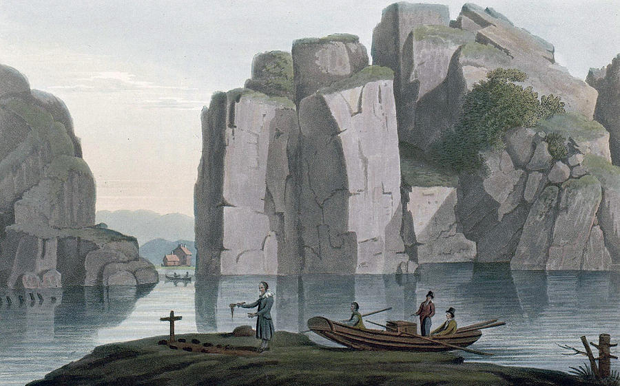 View of Crystal Rocks  Drawing by John William Edy