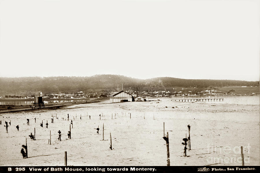 Summer Photograph - View of Del Monte Bath House looking Southwest towards Monterey  by Monterey County Historical Society