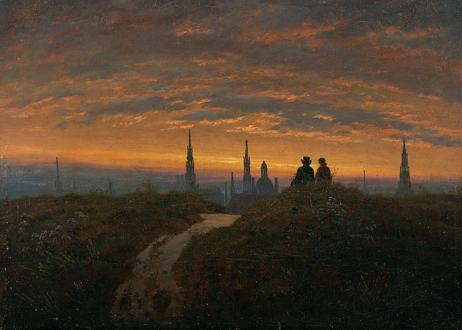 View of Dresden at Sunset  Painting by Carl Gustav Carus
