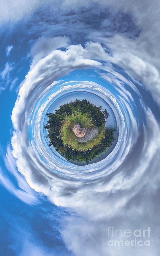 View of Fundy Bay - tiny planet Photograph by Claudia M Photography