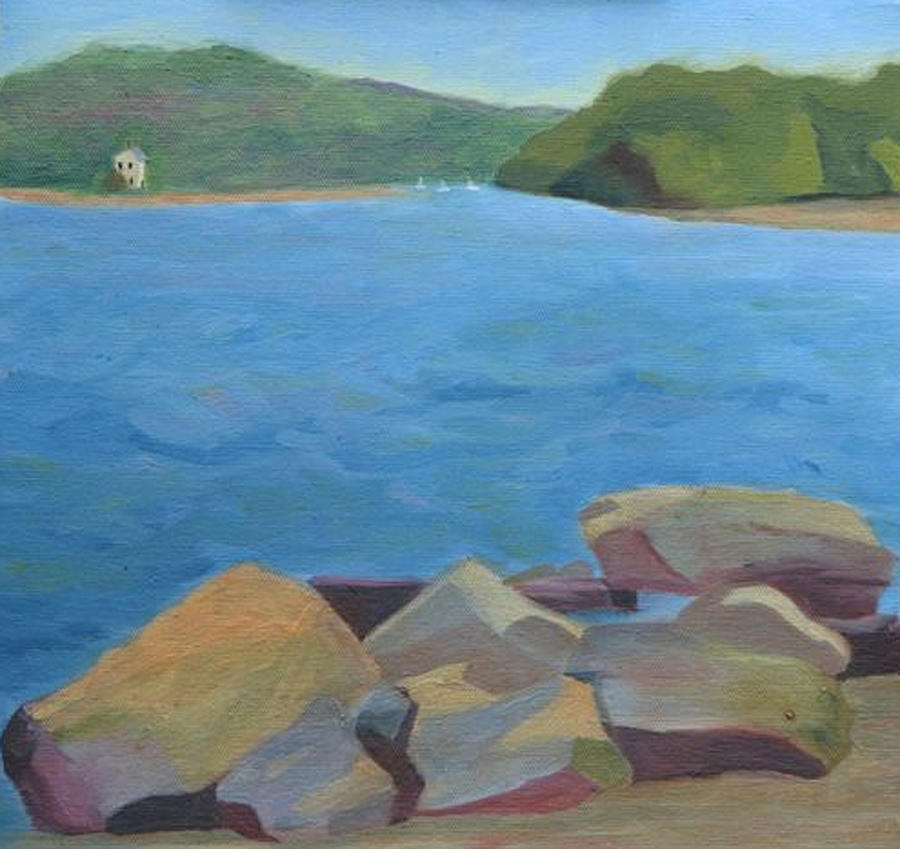 View of Hamburg Cove Painting by Paula Emery