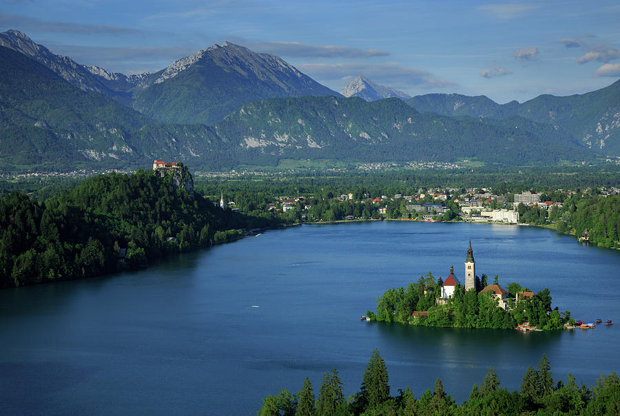 View of Lake Bled from Ojstrica Photograph by Ian Middleton