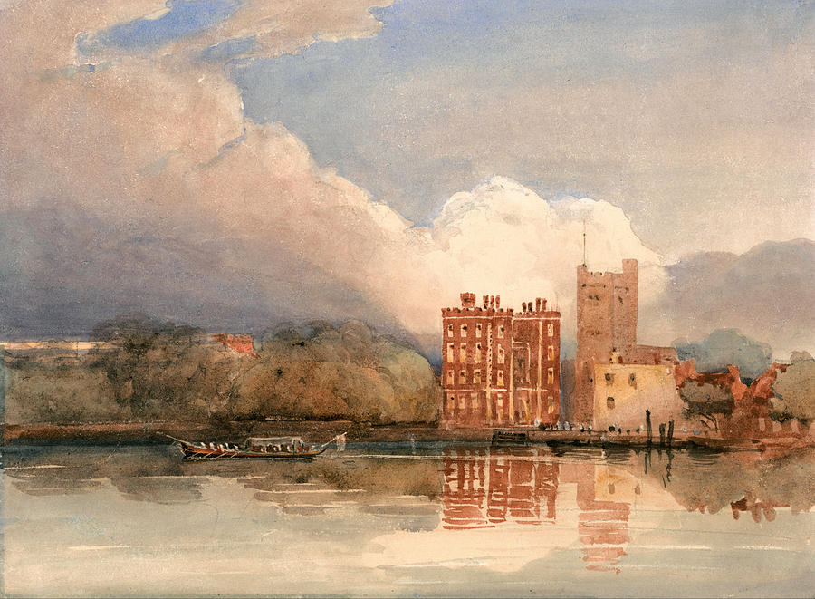 David Cox Drawing - View of Lambeth Palace on Thames by David Cox