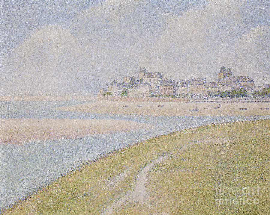 Georges Pierre Seurat Painting - View of Le Crotoy, from Upstream, 1889  by Georges Pierre Seurat