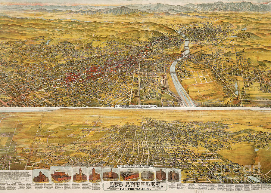 View Of Los Angeles, 1894 Photograph by Granger