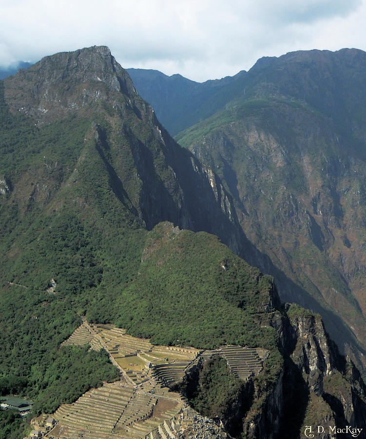 View of Machu Picchu from Huayna Picchu Photograph by Celtic Artist Angela Dawn MacKay